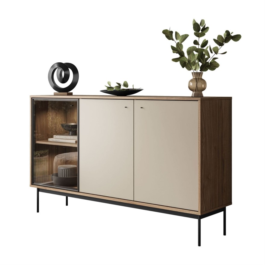 Trzydrzwiowa komoda ISA 3D z oświetleniem LED