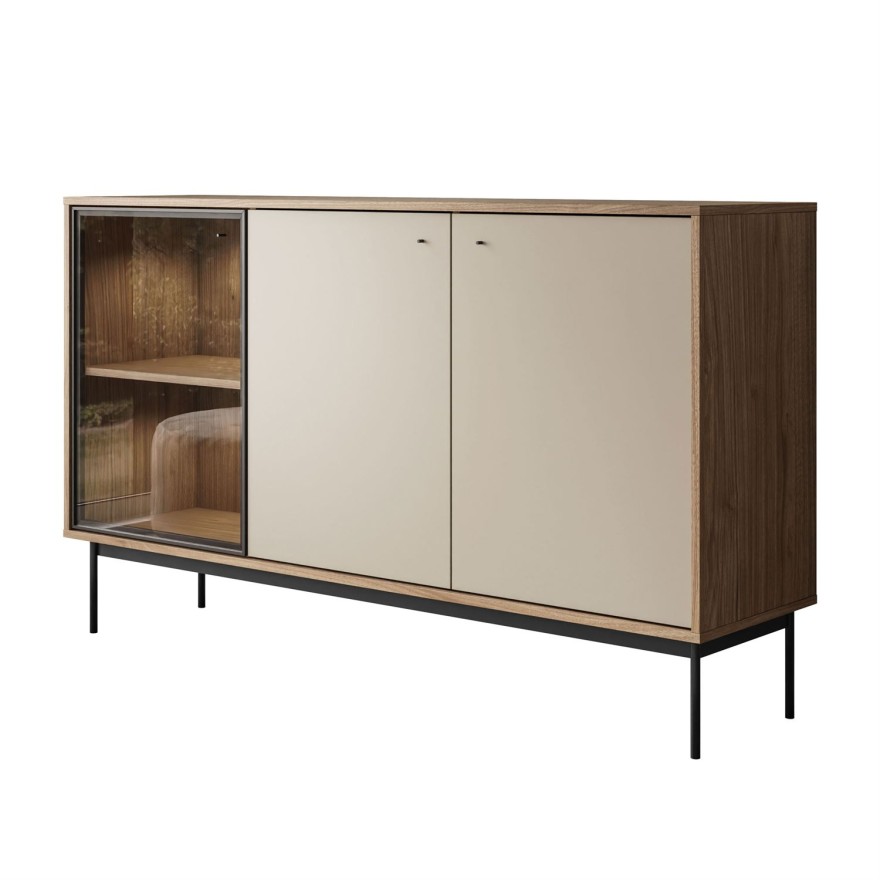 Trzydrzwiowa komoda ISA 3D z oświetleniem LED