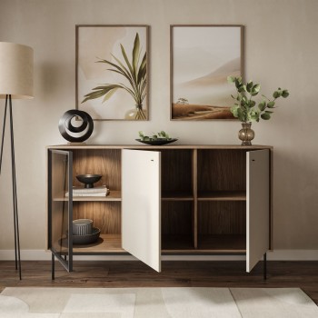 Trzydrzwiowa komoda ISA 3D z oświetleniem LED