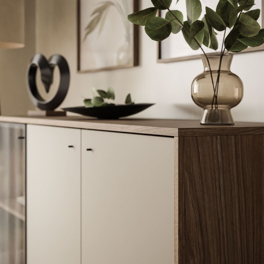 Trzydrzwiowa komoda ISA 3D z oświetleniem LED