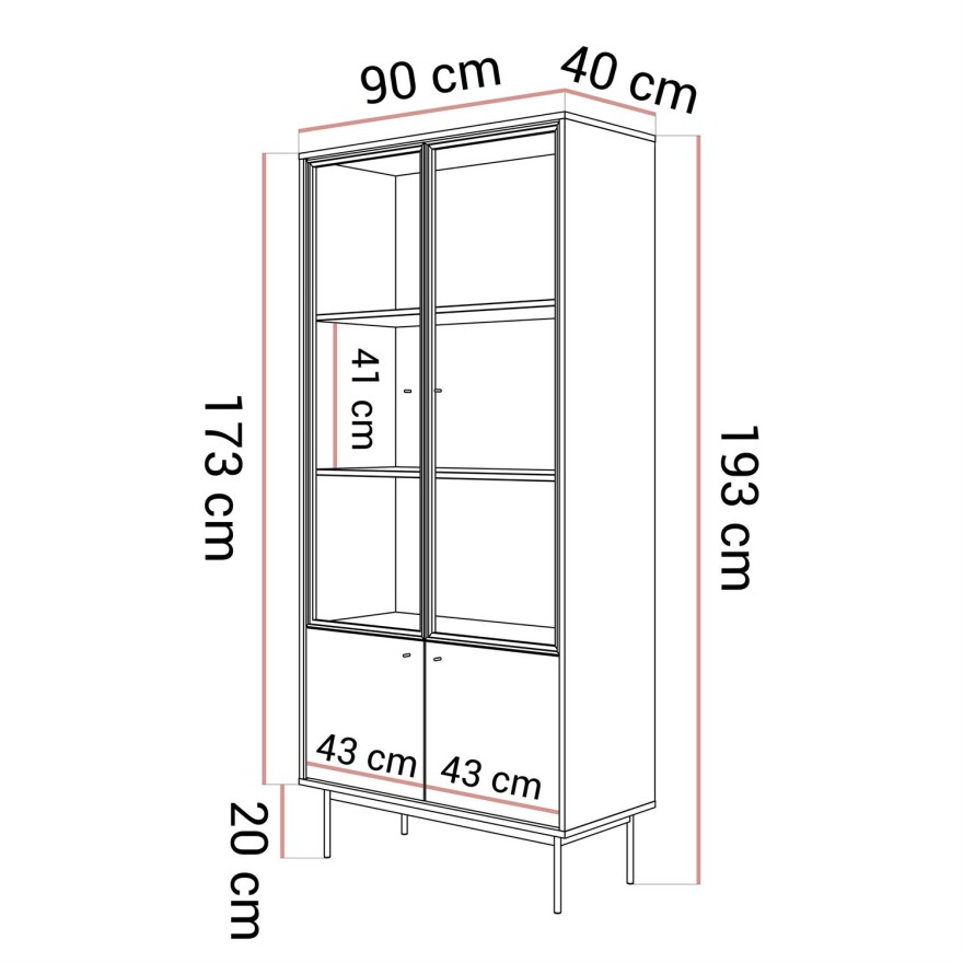 Witryna dwudrzwiowa ISA z oświetleniem LED