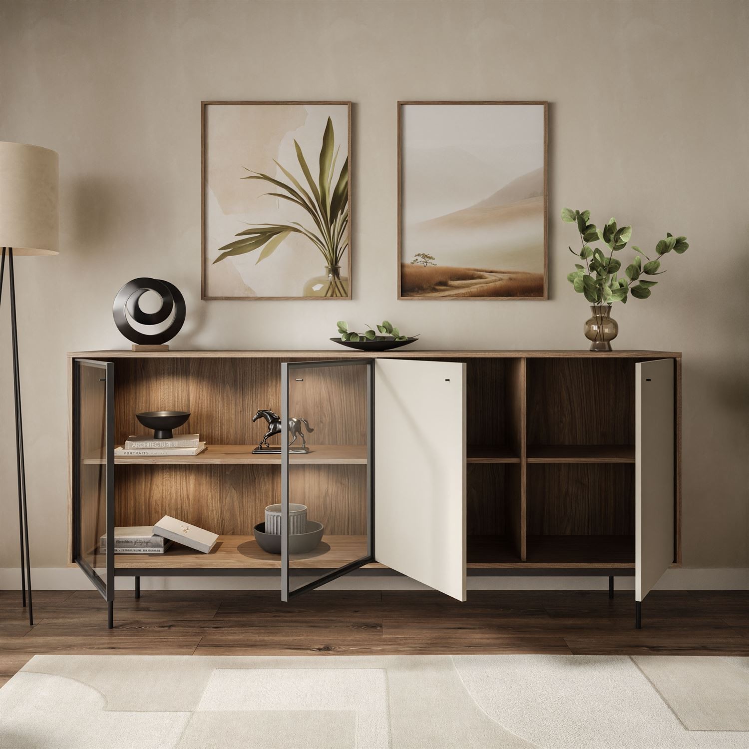 Komoda czterodrzwiowa ISA 4D z oświetleniem LED