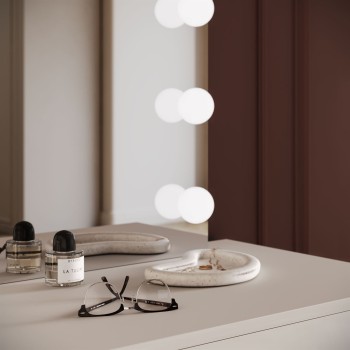 Toaletka kosmetyczna BLANCO KASZMIR ELITE z lustrem i oświetleniem na kaszmirowym stelażu