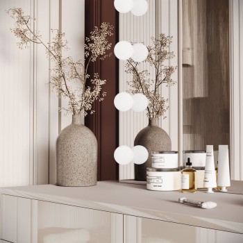 Toaletka kosmetyczna BLANCO KASZMIR ELITE z lustrem i oświetleniem na kaszmirowym stelażu