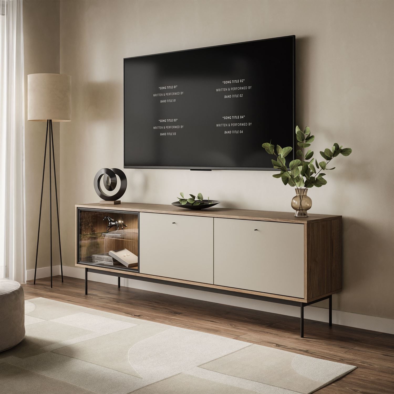 Szafka RTV ISA z oświetleniem LED