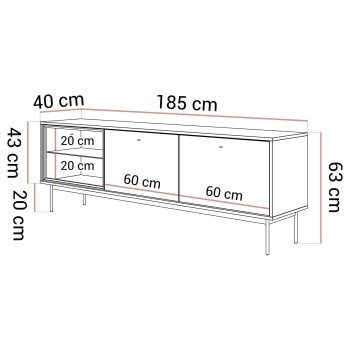 Szafka RTV ISA z oświetleniem LED