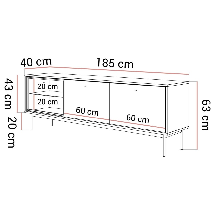 Szafka RTV ISA z oświetleniem LED