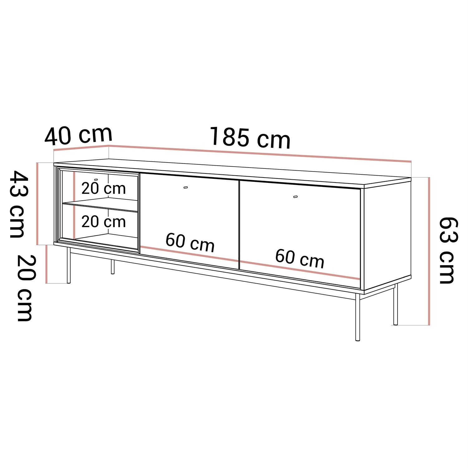 Szafka RTV ISA z oświetleniem LED