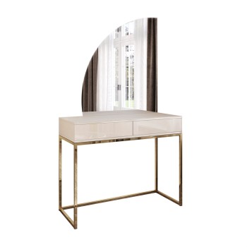 Toaletka kosmetyczna QUINNIE KASZMIR z lustrem LED złoty chrom