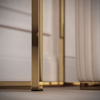 Toaletka kosmetyczna QUINNIE KASZMIR z lustrem LED złoty chrom