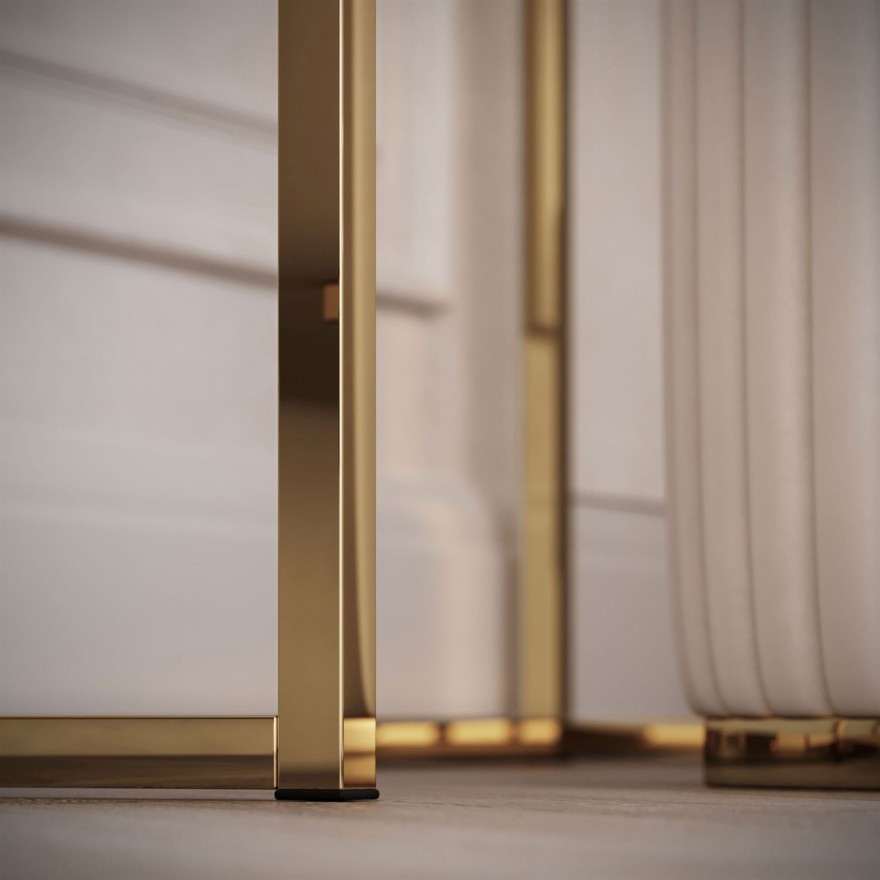 Toaletka kosmetyczna QUINNIE KASZMIR z lustrem LED złoty chrom