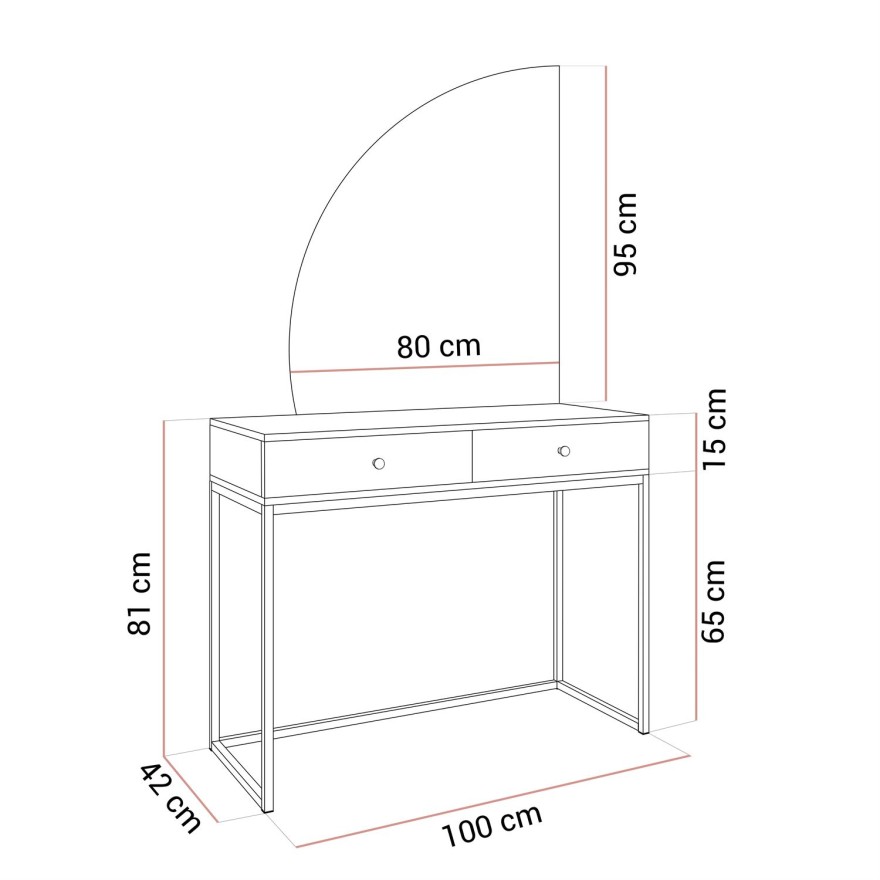 Toaletka kosmetyczna QUINNIE KASZMIR z lustrem LED złoty chrom