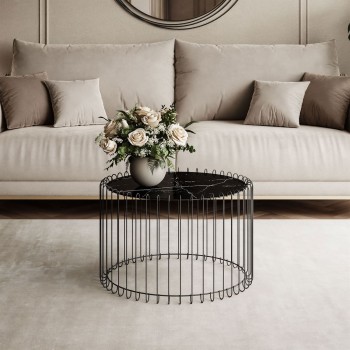 Stolik kawowy MARBELLE z marmurowym blatem