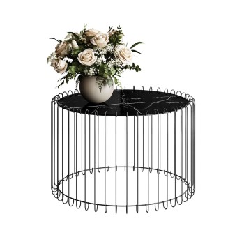 Stolik kawowy MARBELLE z marmurowym blatem