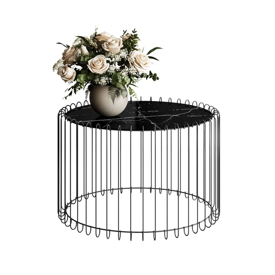 Stolik kawowy MARBELLE z marmurowym blatem