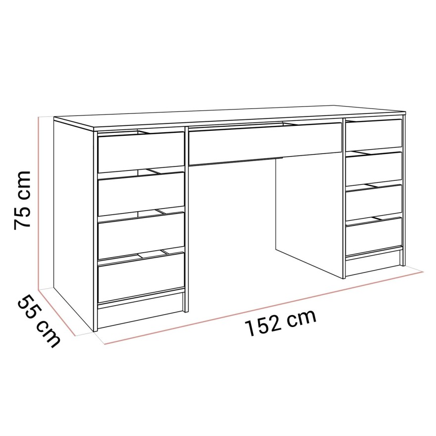 Biurko MADA DOUBLE z szufladami
