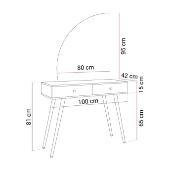 Toaletka kosmetyczna SIENNA-QS KASZMIR z lustrem LED