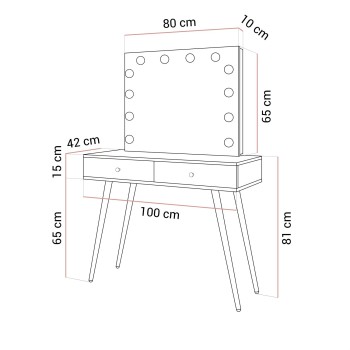 Toaletka SIENNA GOLD ELITE na skośnych nóżkach
