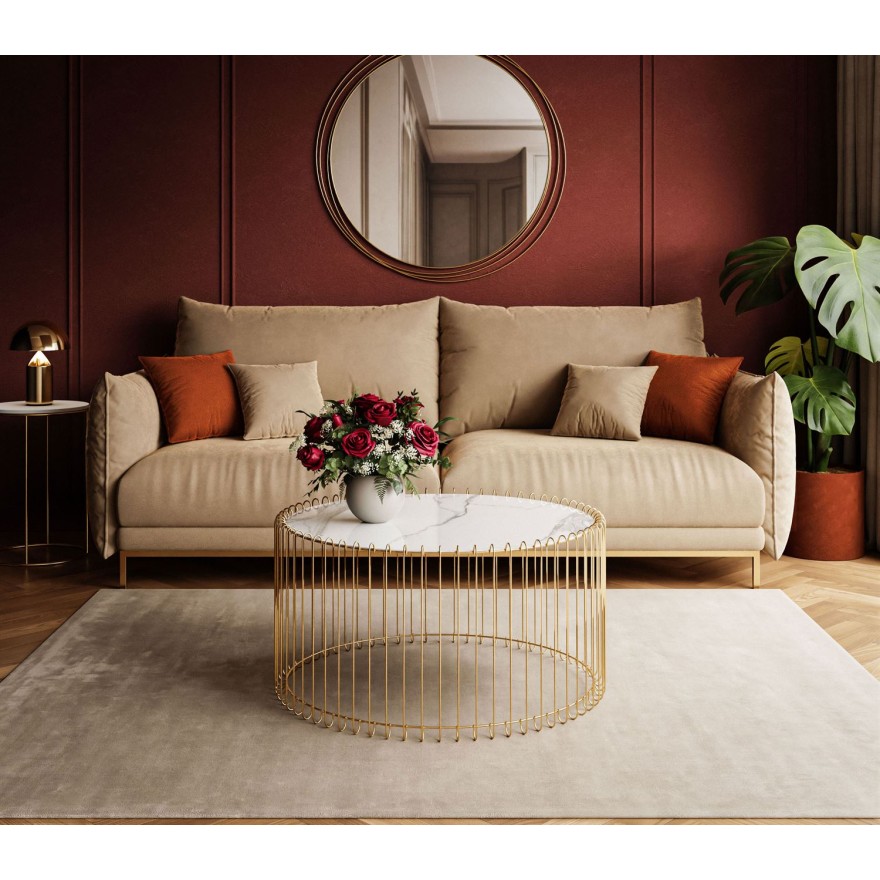 Stolik Kawowy MARBELLE II z marmurowym blatem