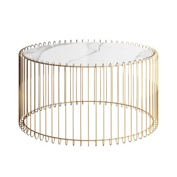 Stolik Kawowy MARBELLE II z marmurowym blatem