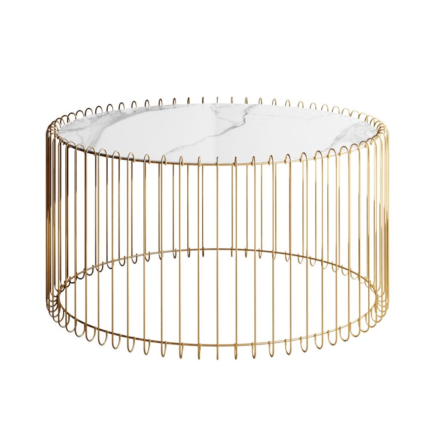 Stolik Kawowy MARBELLE II z marmurowym blatem