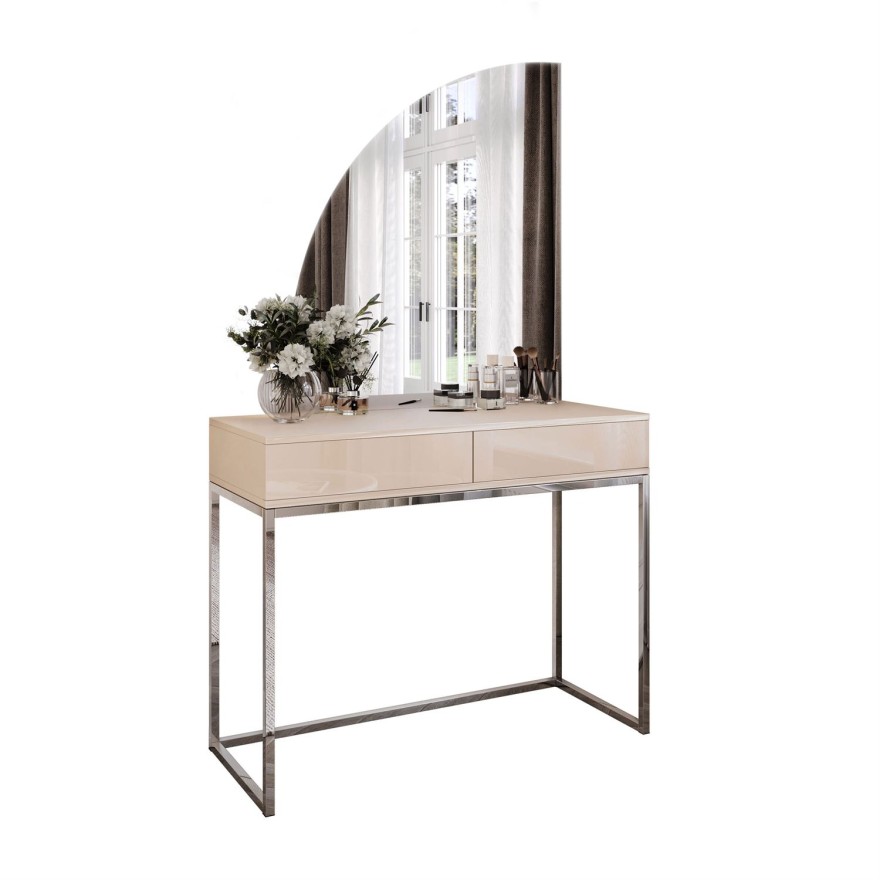 Toaletka kosmetyczna QUINNIE KASZMIR z lustrem LED chrom