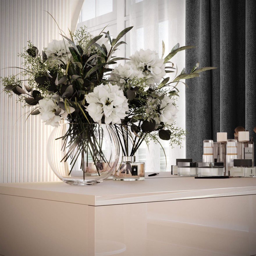 Toaletka kosmetyczna QUINNIE KASZMIR z lustrem LED chrom