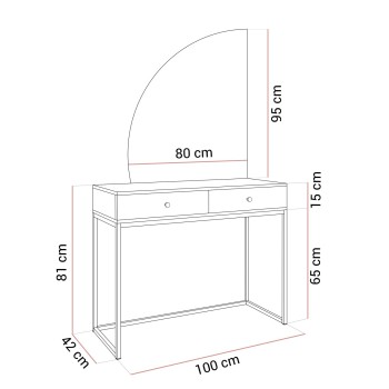 Toaletka kosmetyczna QUINNIE KASZMIR z lustrem LED
