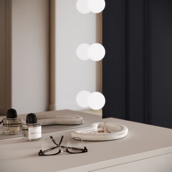 Toaletka kosmetyczna BLANCO KASZMIR ELITE z lustrem i oświetleniem srebrny chrom