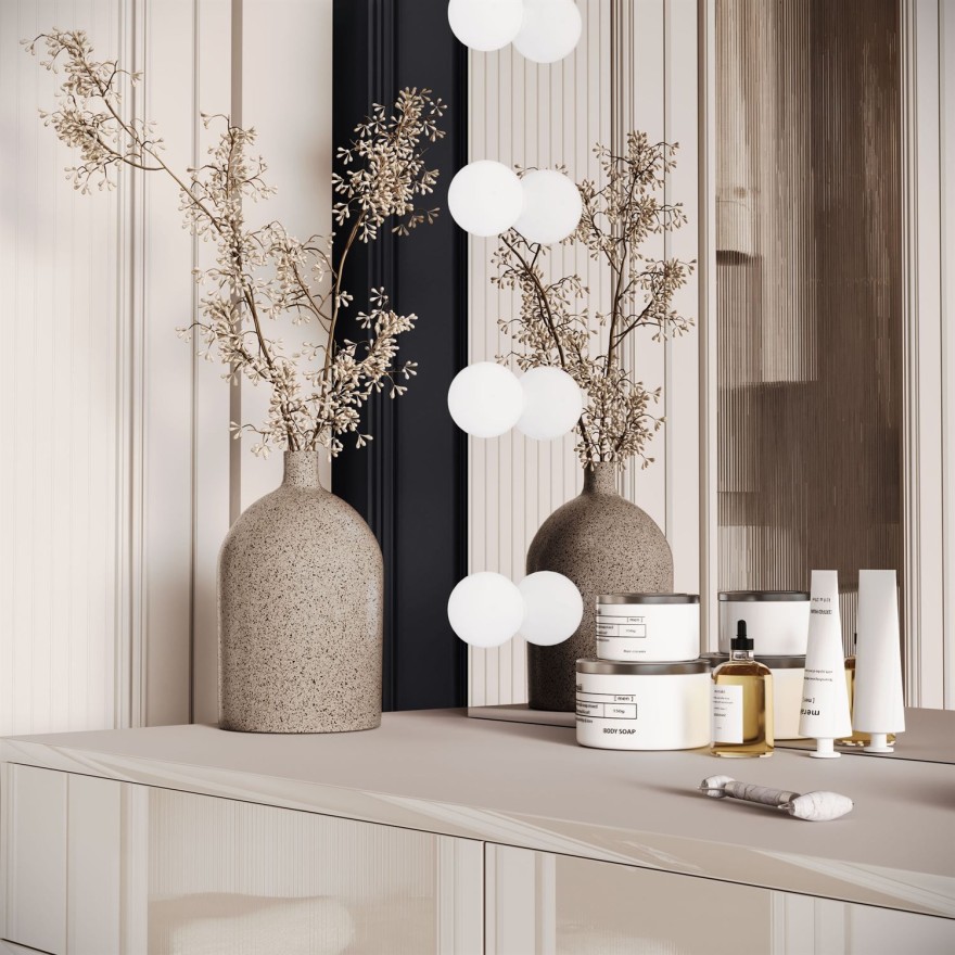 Toaletka kosmetyczna BLANCO KASZMIR ELITE z lustrem i oświetleniem srebrny chrom