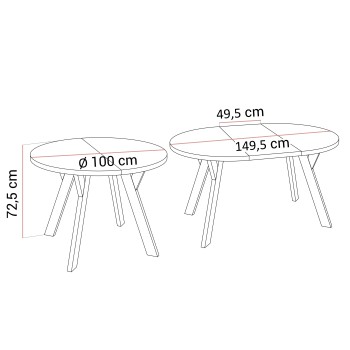 Zestaw do jadalni VOLTA MATT z czterema krzesłami