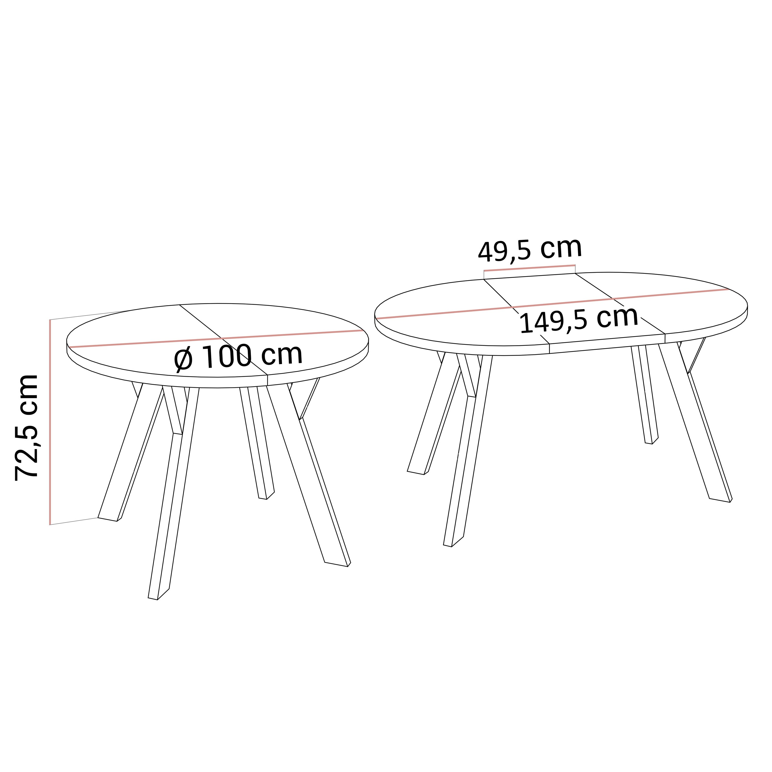 Zestaw do jadalni VOLTA MATT z czterema krzesłami