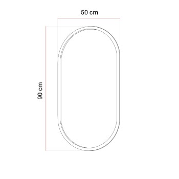 Owalne lustro FLORIS w złotej ramie