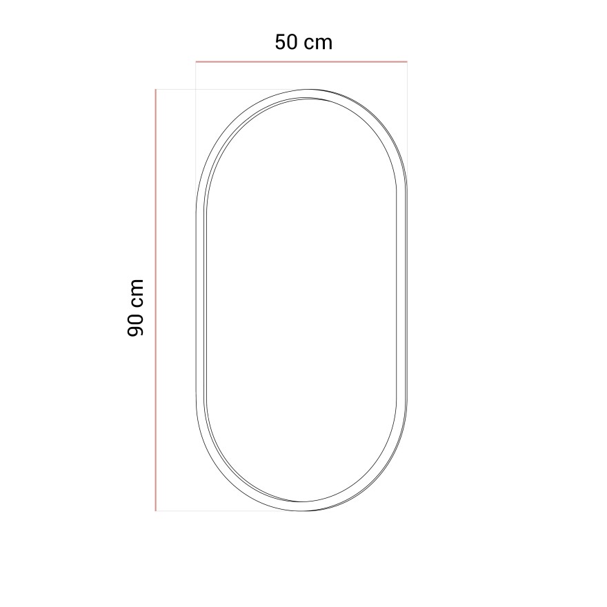 Owalne lustro FLORIS w złotej ramie