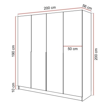 Czterodrzwiowa szafa SAVAGE 4D KASZMIR