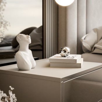 Szafka nocna BLANCO KASZMIR na chromowanym stelażu