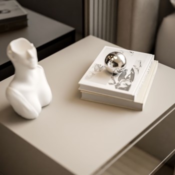 Szafka nocna BLANCO KASZMIR na chromowanym stelażu