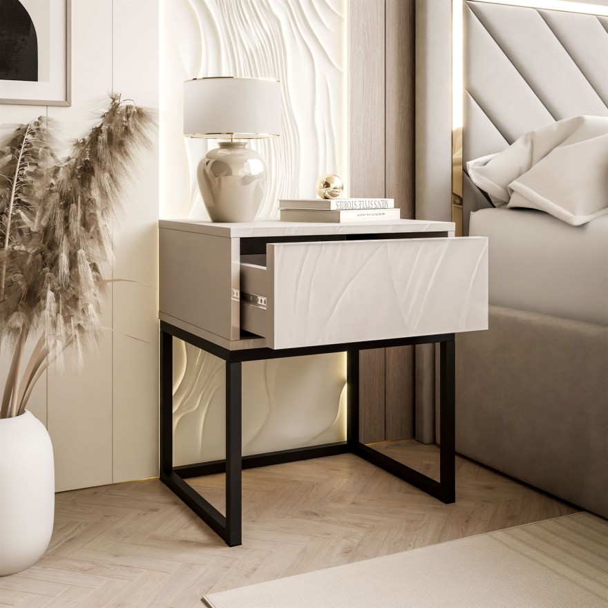 Szafka nocna BLANCO KASZMIR na stelażu