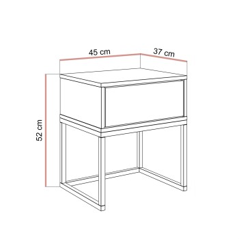 Szafka nocna BLANCO KASZMIR na stelażu