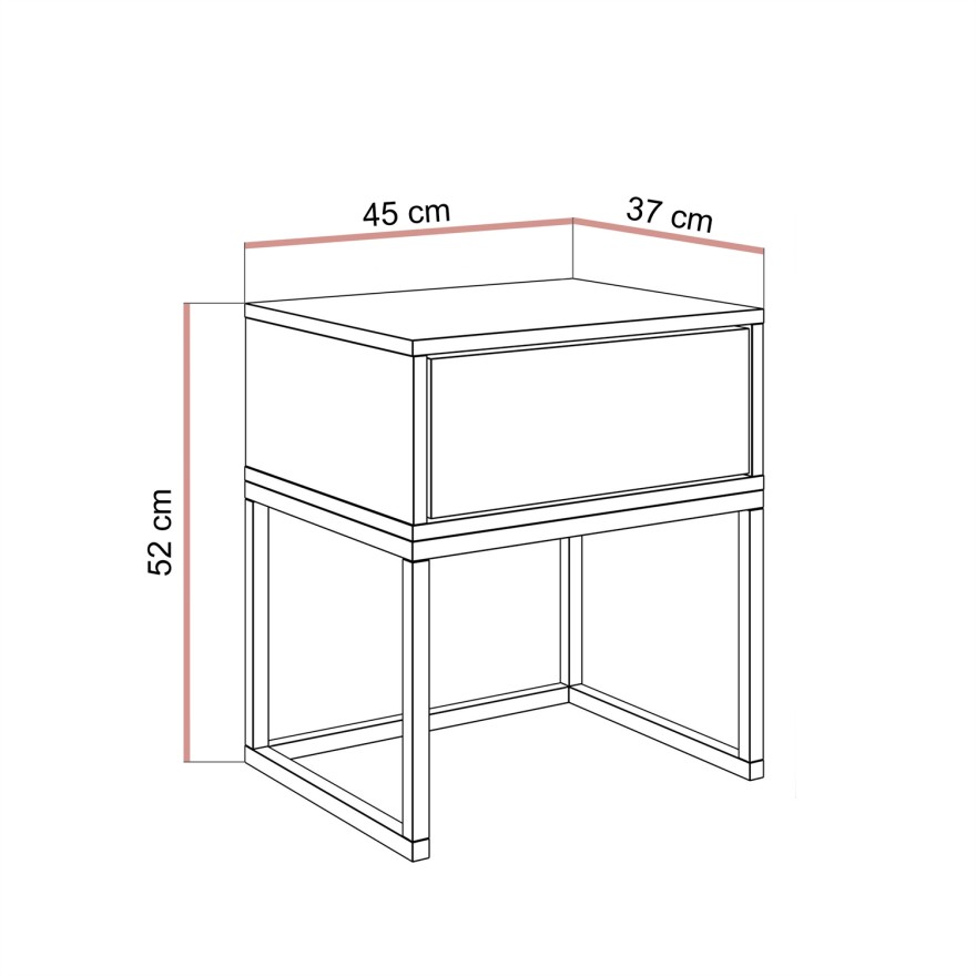 Szafka nocna BLANCO KASZMIR na stelażu