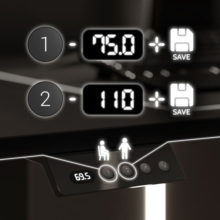 Regulowane biurko SPACE GAMING na metalowych nogach