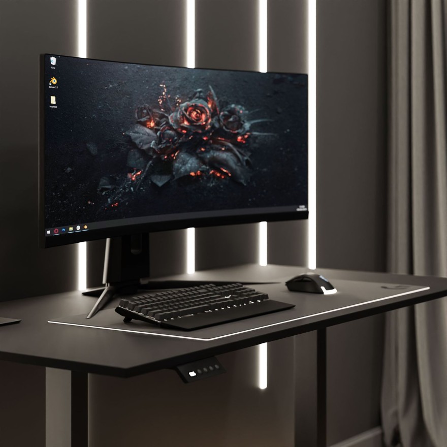 Regulowane biurko SPACE GAMING na metalowych nogach