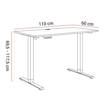 Regulowane biurko SPACE na metalowych nogach