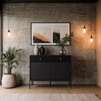 Komoda MIDNIGHT 2D2S z dwiema szufladami na stelażu