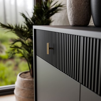 Komoda MIDNIGHT 2D2S z dwiema szufladami na stelażu