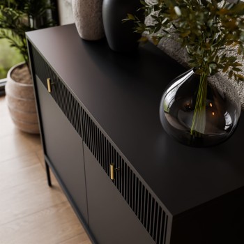 Komoda MIDNIGHT 2D2S z dwiema szufladami na stelażu