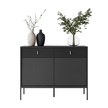 Komoda MIDNIGHT 2D2S z dwiema szufladami na stelażu