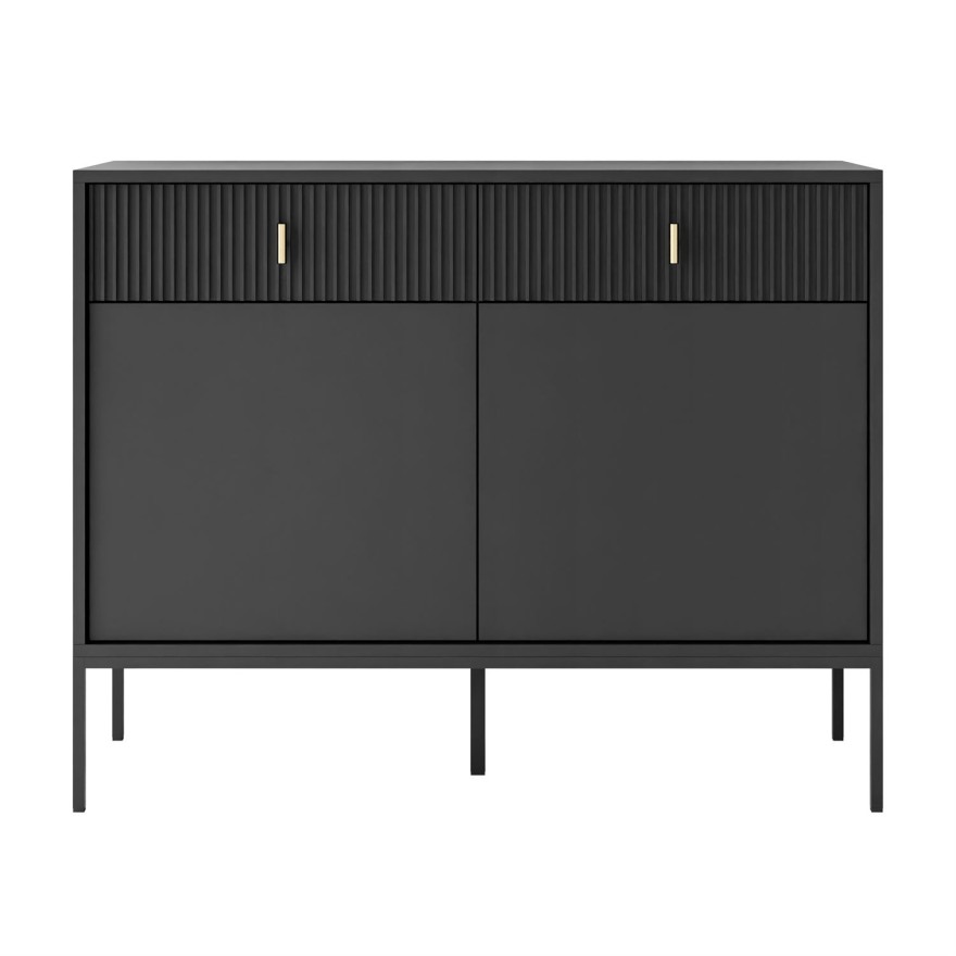 Komoda MIDNIGHT 2D2S z dwiema szufladami na stelażu