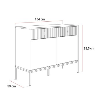 Komoda MIDNIGHT 2D2S z dwiema szufladami na stelażu