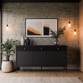 Komoda MIDNIGHT 3D3S z trzema szufladami na stelażu